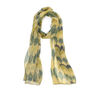 Green art deco patterned silk scarf